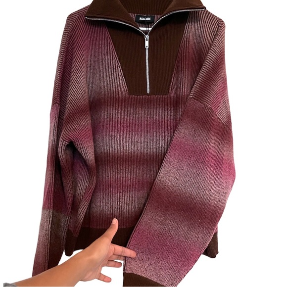 Naadam Merino Cashmere Space Dye Quarter Zip Sweater - Picture 8 of 12